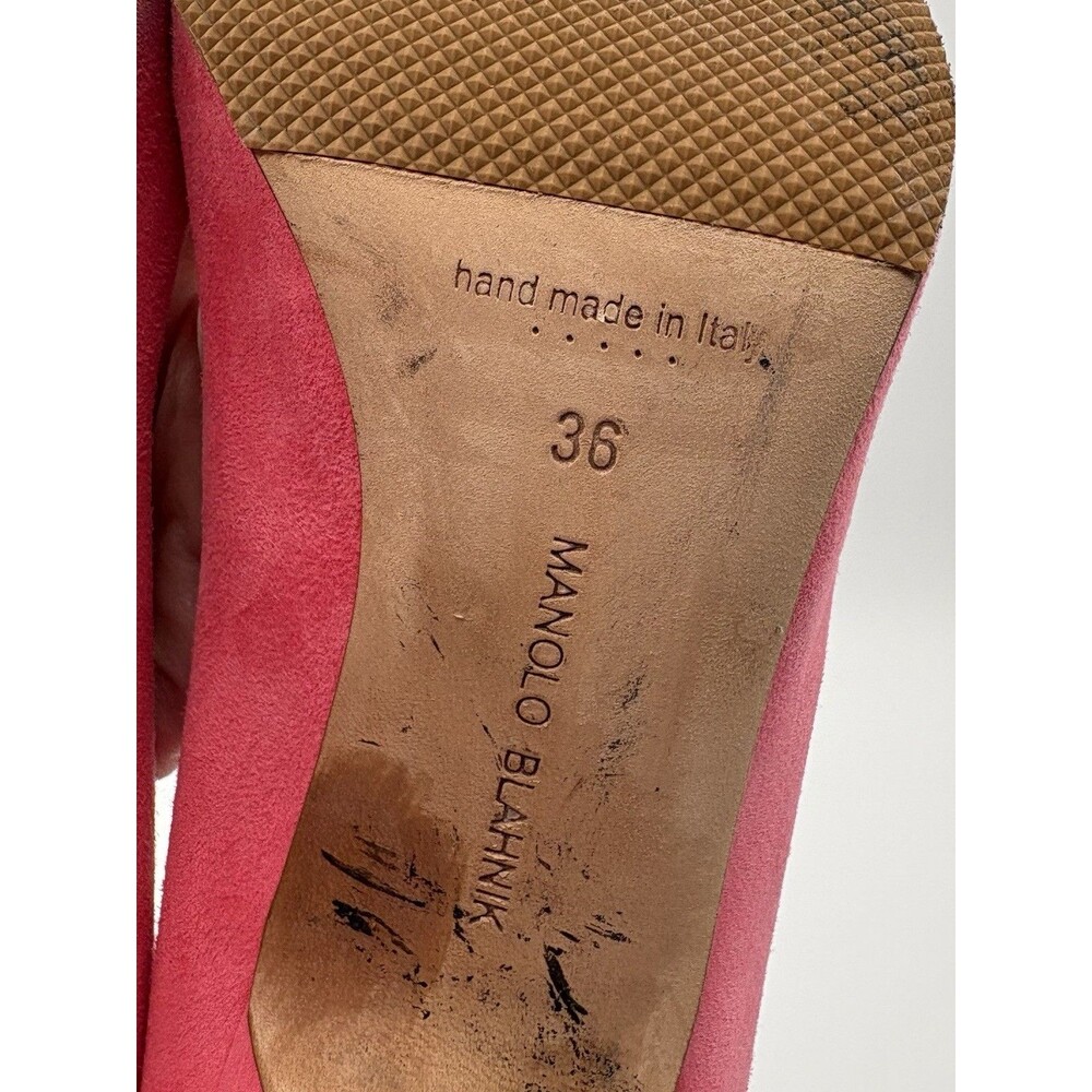 Manolo Blahnik Pink Suede Pointed Toe Stiletto Pumps BB 105mm Size EU 36 - Picture 13 of 16